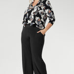 A center front seam and back yoke with a gentle tuck add tailored structure, while the curved shirt-tail hemline offers a flattering drape over the hips, whether worn loose or lightly tucked. Available in inclusive sizes 8 to 24, the Sage Top is a stylish and easy-care option for women looking for comfort without compromising on style.
