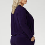 Available in Purple with more colors coming soon, the Sandro Jacardi is the perfect addition to your work wardrobe, seamlessly pairing with dresses or other pieces from our Fluid Suiting collection.