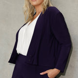 The Sandro Jacardi is the perfect addition to your work wardrobe, seamlessly pairing with dresses or other pieces from our Fluid Suiting collection. Whether you're dressing for a meeting or a day at the office, this stretchy, jacket-like cardigan combines versatility and elegance, offering a sophisticated layer for any professional setting. Available in size 8-24.