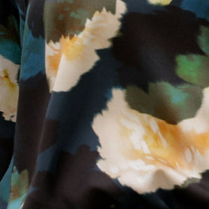 L&F's silk rayon fabric used in this luxe, floral print women's top with long sleeves and pussy bow neckline by Australian and New Zealand women's clothing brand, L&F.
