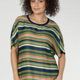 Scout Tee in Green Multi Stripe