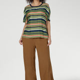 Scout Tee in Green Multi Stripe