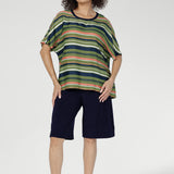 Scout Tee in Green Multi Stripe