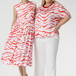 The Pink Tang print brings an artistic touch of colour and modernity to a timeless silhouette—perfect for pairing with tailored pants or casual denim. Made in Australia with integrity.