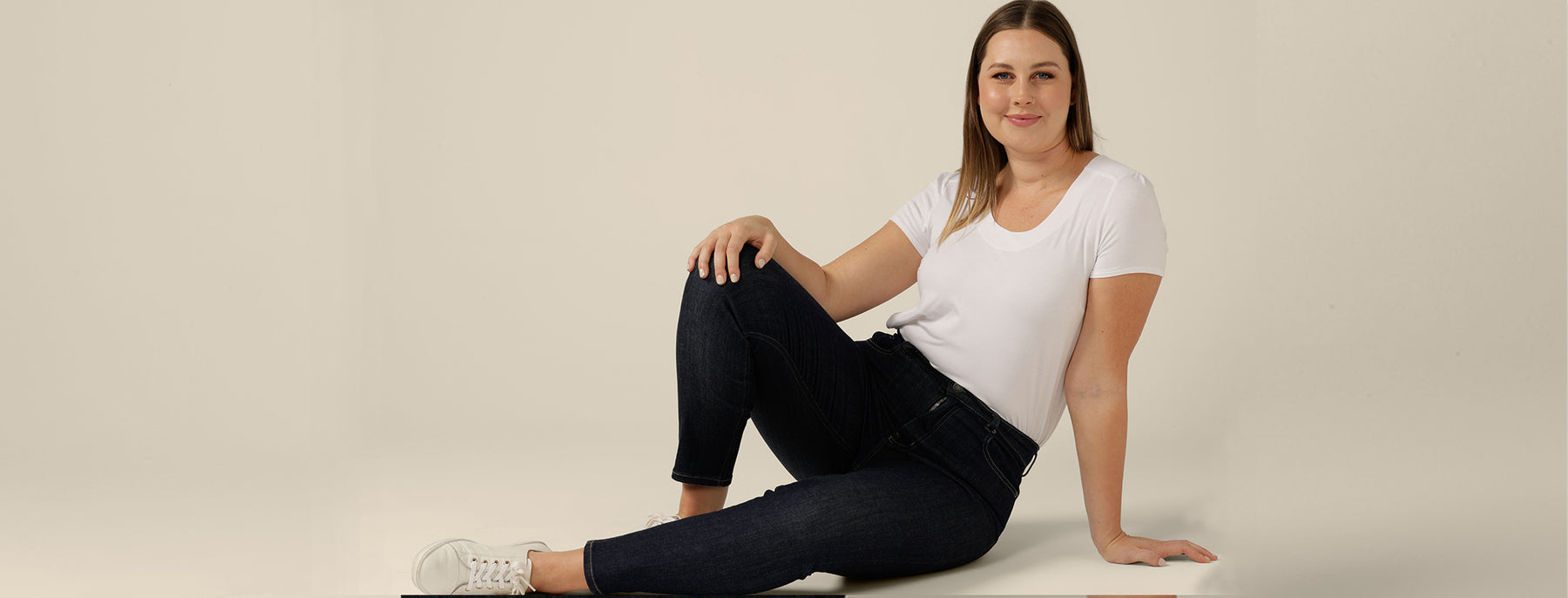 The Sia Skinny Jean, part of Australian women's clothing label, L&F's conscious denim jeans wear range.