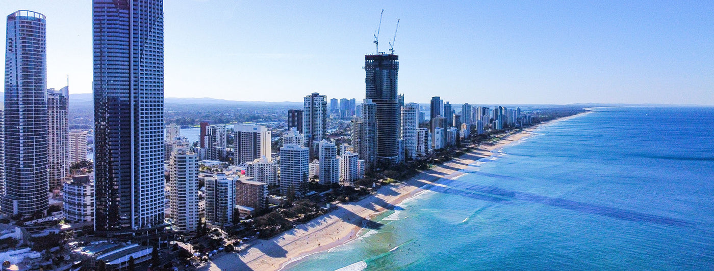 book your winter getaway to the Gold Coast and enjoy view like this of Surfers Paradise beaches, and while you're here boost your personal brand style and your wardrobe with a personal styling session at Queensland-based women's fashion label L&F's stylist studio in Burleigh Heads!