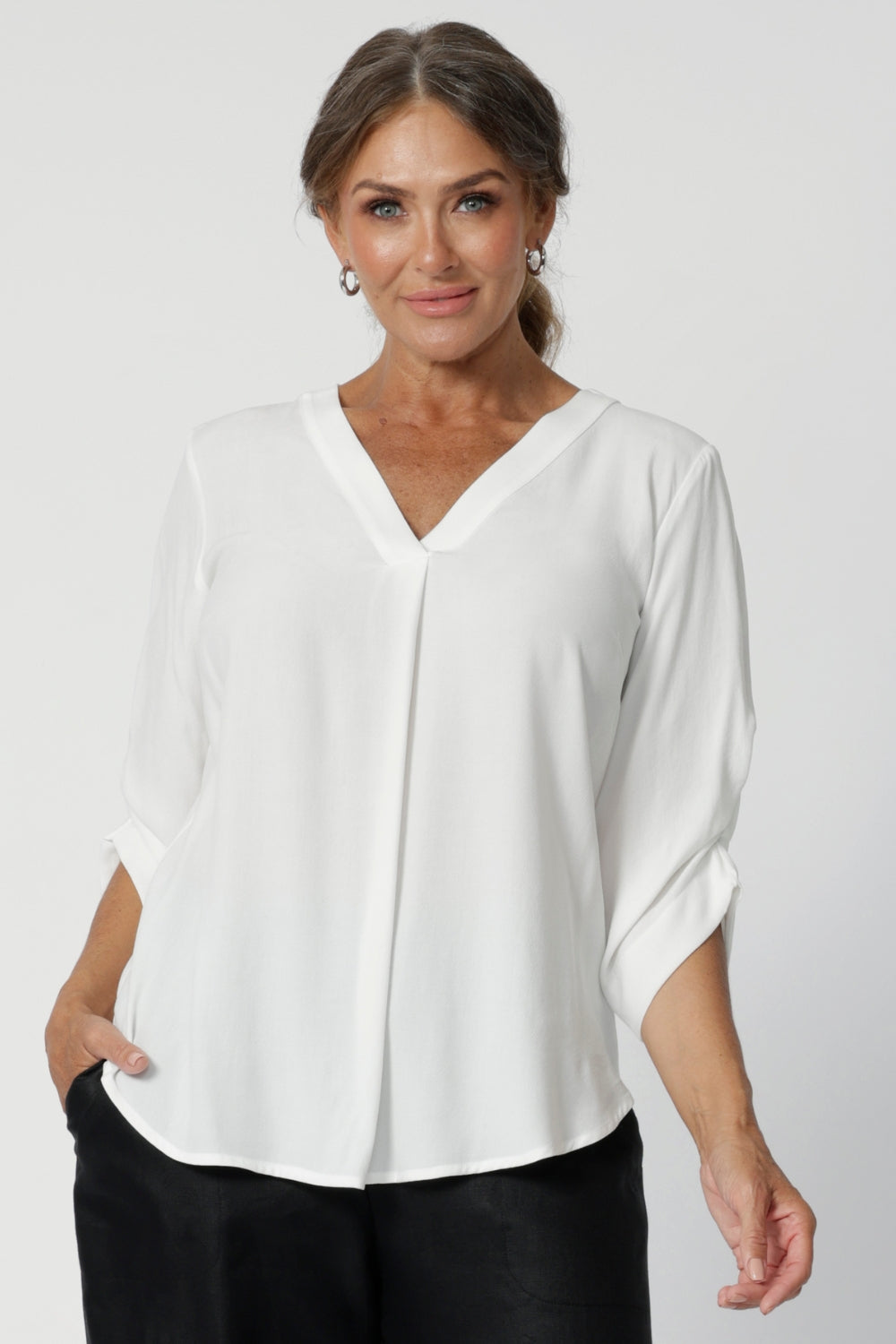 The Terry Shirt in Vanilla is a refined and versatile workwear piece that blends timeless style with thoughtful design. Made from a soft, breathable Tencel Viscose fabric, it boasts a sand-washed texture that feels luxurious against the skin and drapes beautifully, offering a flattering silhouette.