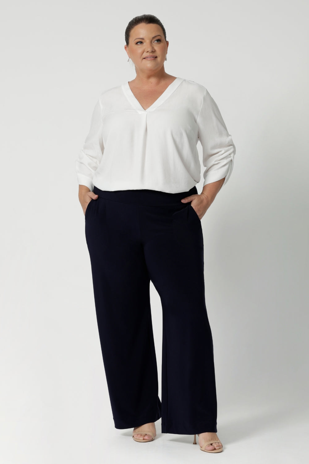 Available in sizes 8 to 24, the Terry Shirt offers a flattering fit for a variety of body types, making it a go-to choice for both style and comfort in the workplace.