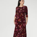 Thandie Dress in Burgundy Bloom