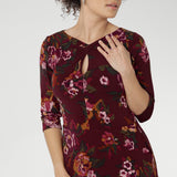 Thandie Dress in Burgundy Bloom