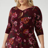 Thandie Dress in Burgundy Bloom