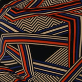 Made in Australia Jersey trixie print. Geopmetric pattern with black, cobalt and orange. Made in Australia for women size 8 - 24