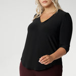 Comfortable dry touch jersey top for corporate workwear to weekend wear. Made in Australia for women sizes 8-24. 