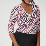 Vida Top in Rainbow Zebra