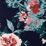 Close up image swatch of Vintage Rose print used by Leina & Fluer to create a collection of dresses and work tops for women. Available in sizes 8-4.