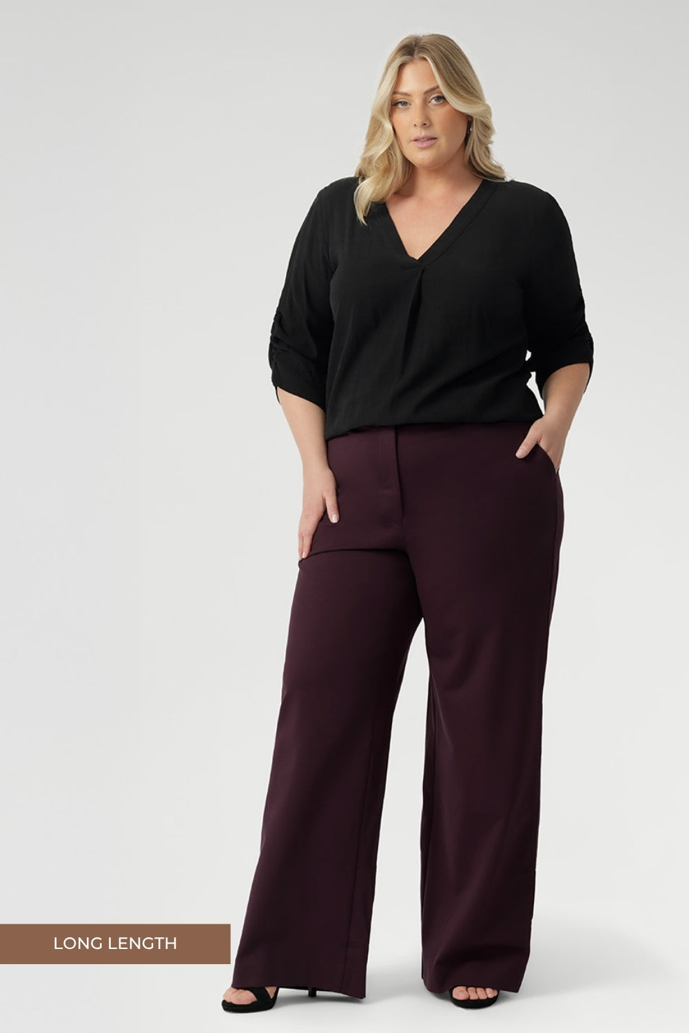 Wide Leg Pant in Wine