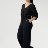 Wide Leg Pant in Charcoal