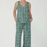 Wren Drawstring Pant in Summer Seahorse Bamboo