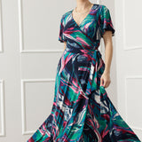 Maggie Maxi Wrap Dress in Soiree