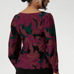 With subtle shape through the body—an effortless choice for transitioning from work to weekend. Pairs perfectly with our soft suiting collection. Printed long sleeve top comes in sizes 8-24.