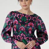 Zara Top in Garden Fantasia Stretch Silk