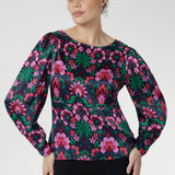 Zara Top in Garden Fantasia Stretch Silk
