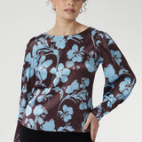Zara Top in Plum Dispersia Stretch Silk
