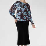 Zara Top in Plum Dispersia Stretch Silk