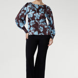 Zara Top in Plum Dispersia Stretch Silk