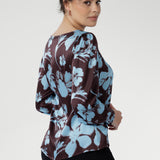 Zara Top in Plum Dispersia Stretch Silk
