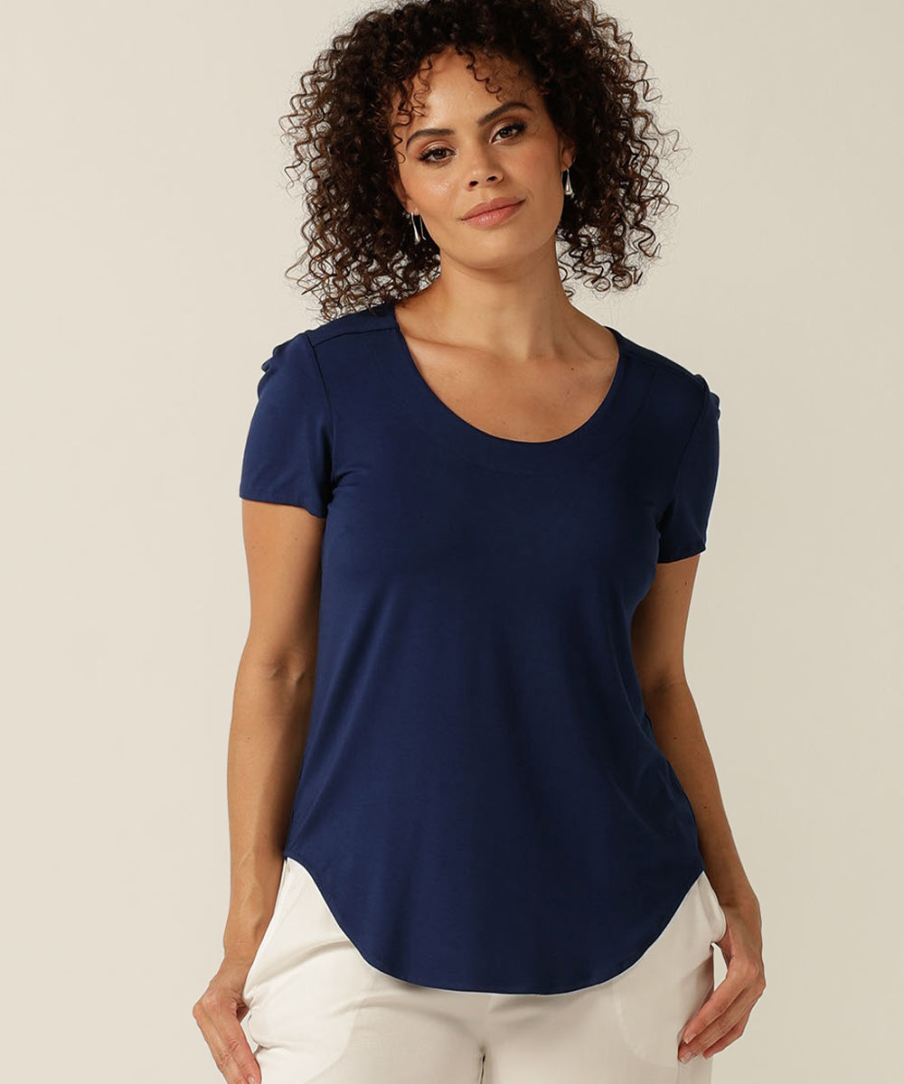 Sawyer Top in French Navy Bamboo | Leina and Fleur