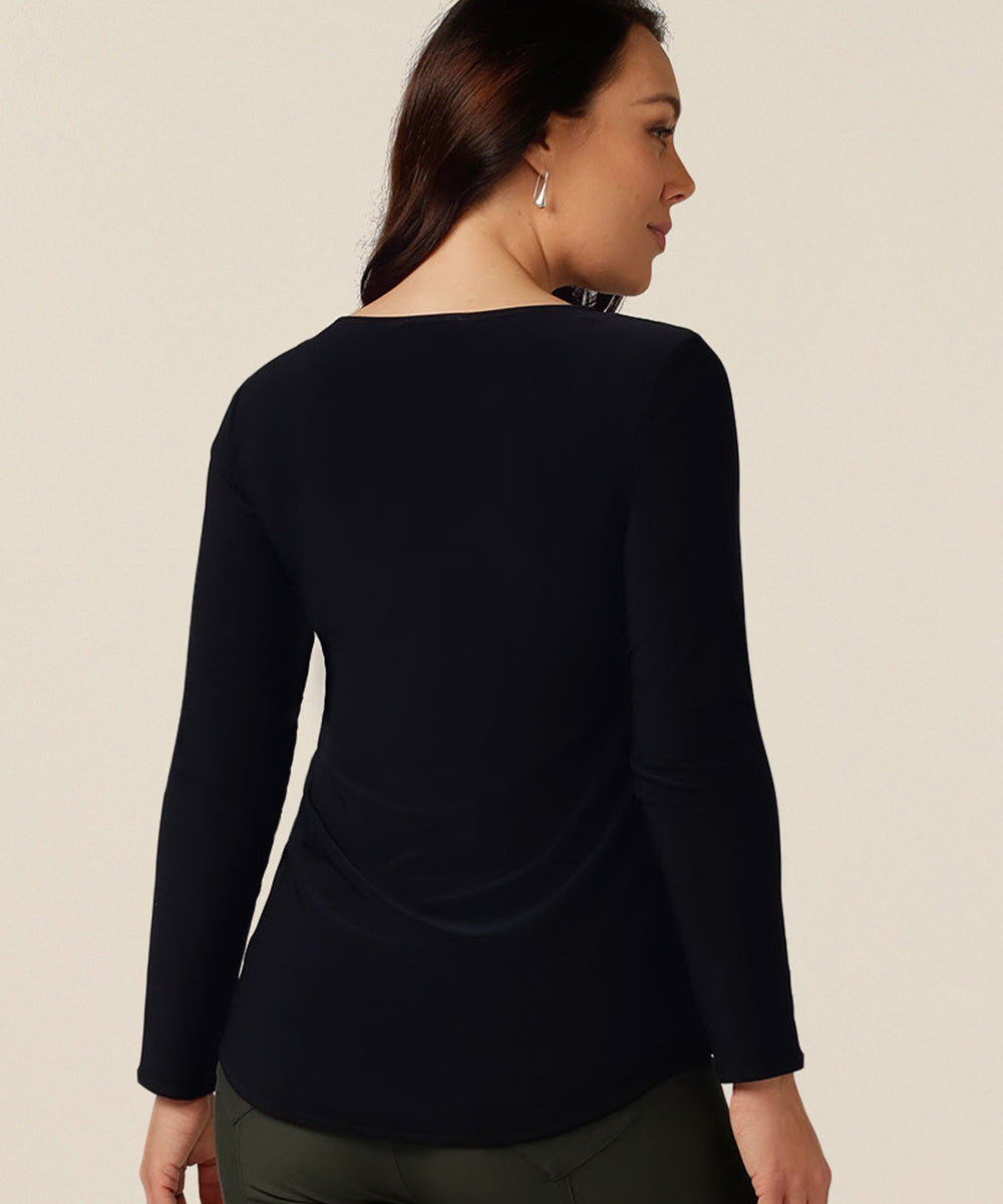 boatneck top with long sleeves