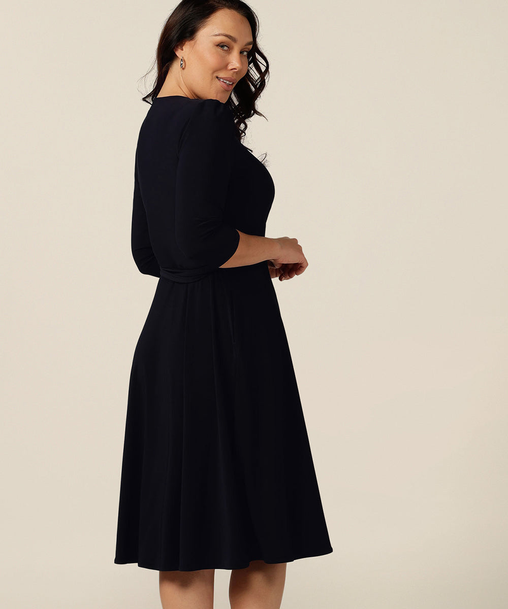 Luxe wrap dress with sleeve detail and pockets 
